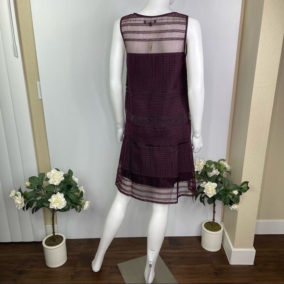 Madewell Sz 0 Dushkeer Dress Burgundy Embroidery Party - Picture 10 of 12